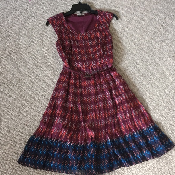 Halogen pleated dress with belt - Picture 1 of 5
